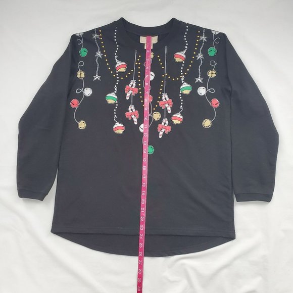 MCCC Sportswear Women's Black French Terry Holiday Graphic Sweatshirt Medium - Picture 11 of 11